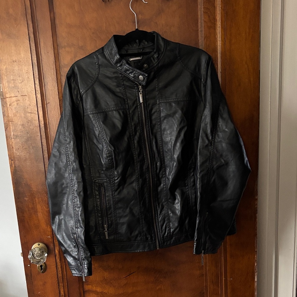 J2 Black Faux Leather Jacket Size 1X